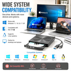💿 External CD/DVD Drive – USB 3.0 & Type-C Portable Disc Reader/Burner