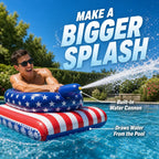 Patriotic Inflatable Pool Tank with Built-In Water Cannon