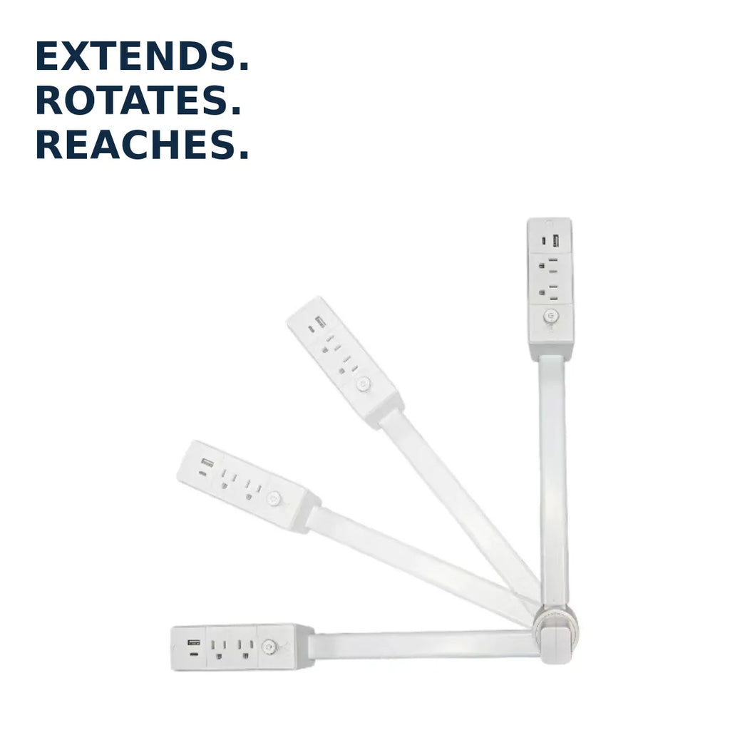 Reach-Anywhere Telescoping Outlet Extender with On/Off Switch