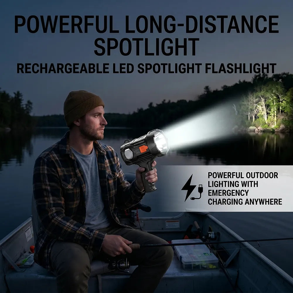 Rechargeable LED Spotlight Flashlight 🔦🏕️