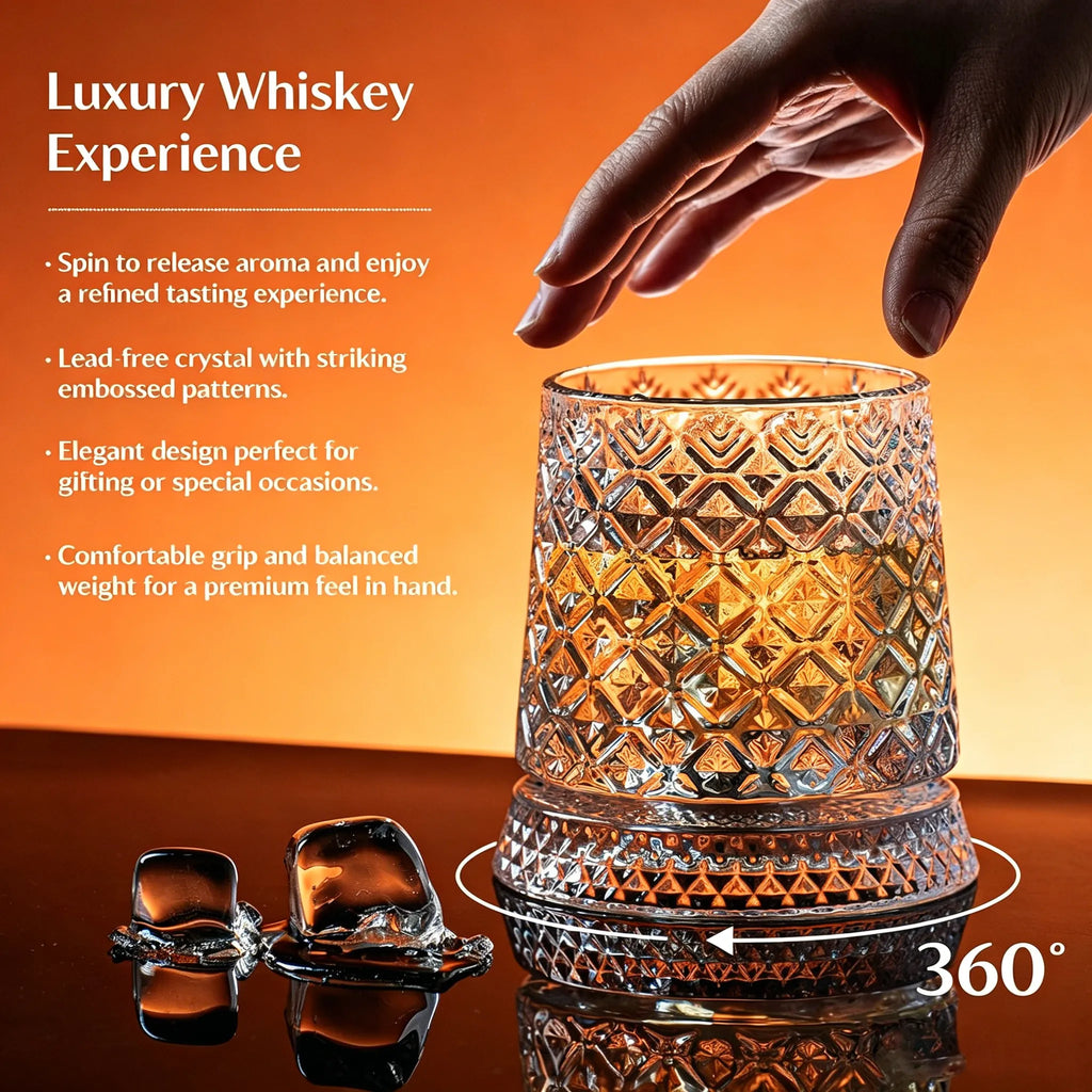 🥃 10oz Spinning Whiskey Glass
