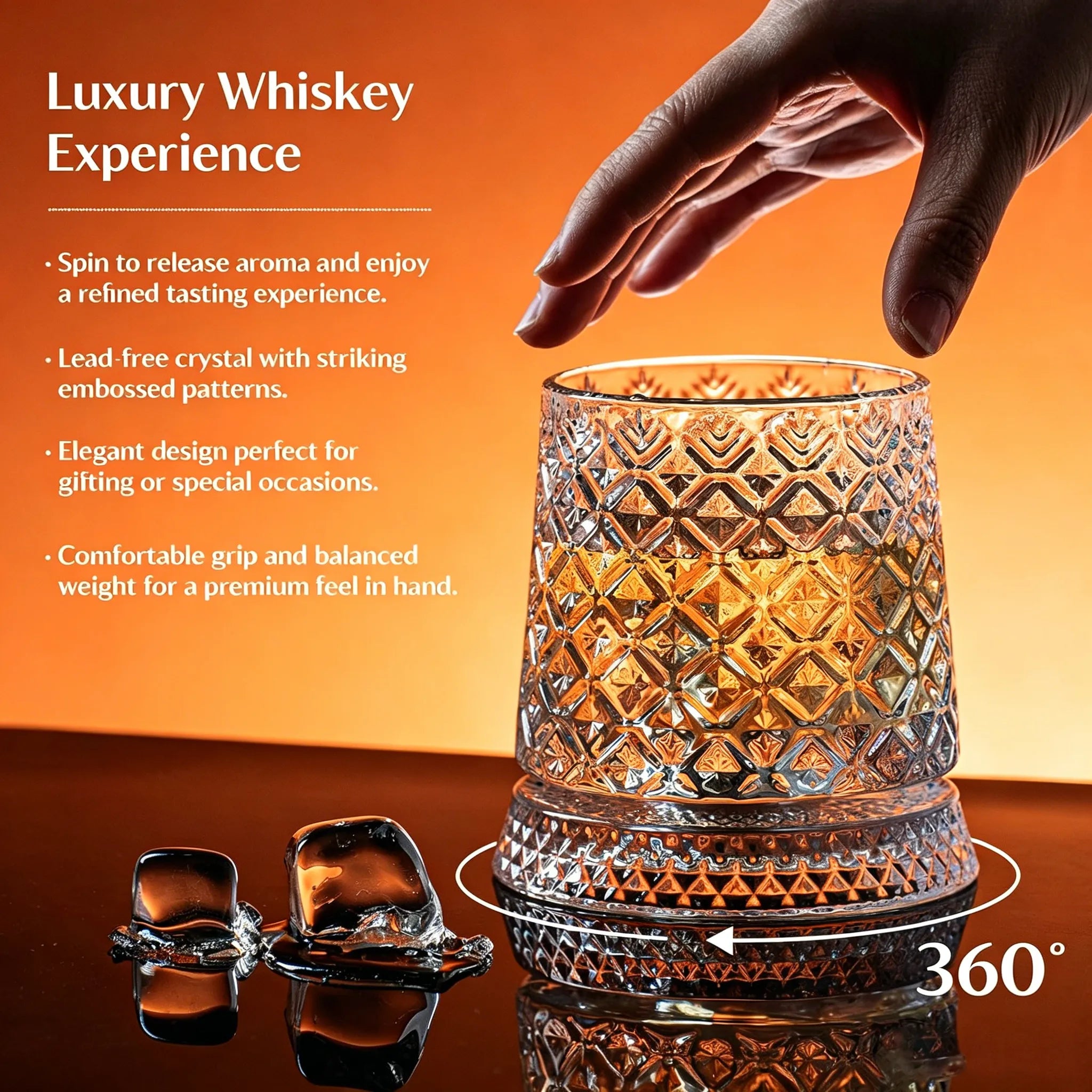 🥃 10oz Spinning Whiskey Glass