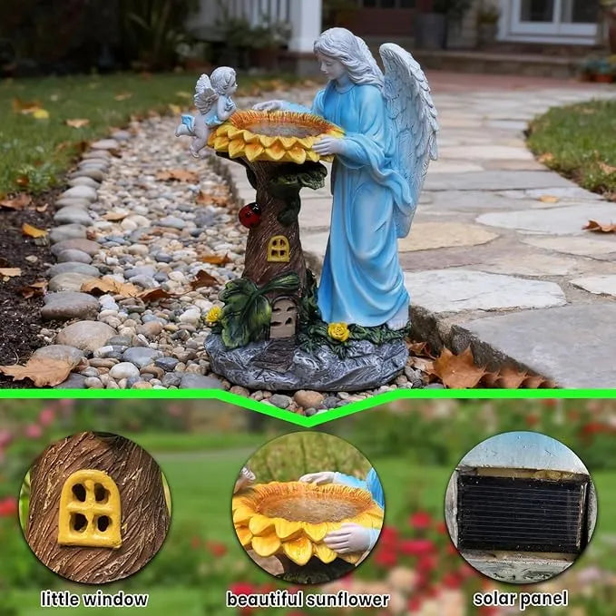 Solar Angel Garden Statue with Color-Changing Lights 👼