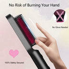 ✨ 2-In-1 Negative Ion Hair Straightener Brush