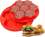 Silicone Hexagon Patty Freezer Mold with Lid – 7 or 8 Cavities