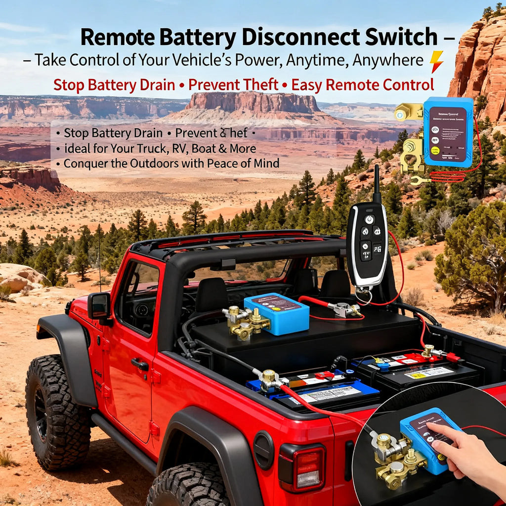 🔋 Remote Battery Disconnect Switch – 12V 240A Automatic Power Shut Off