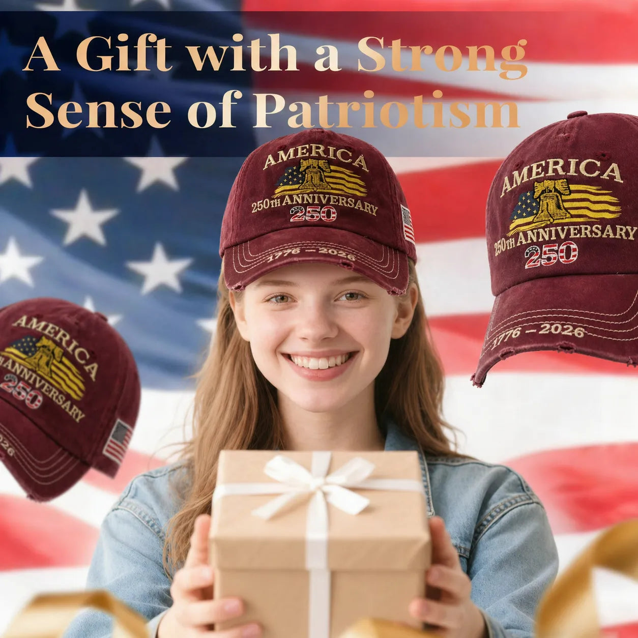 🦅 Eagle & Liberty – United States 250th Anniversary Hat
