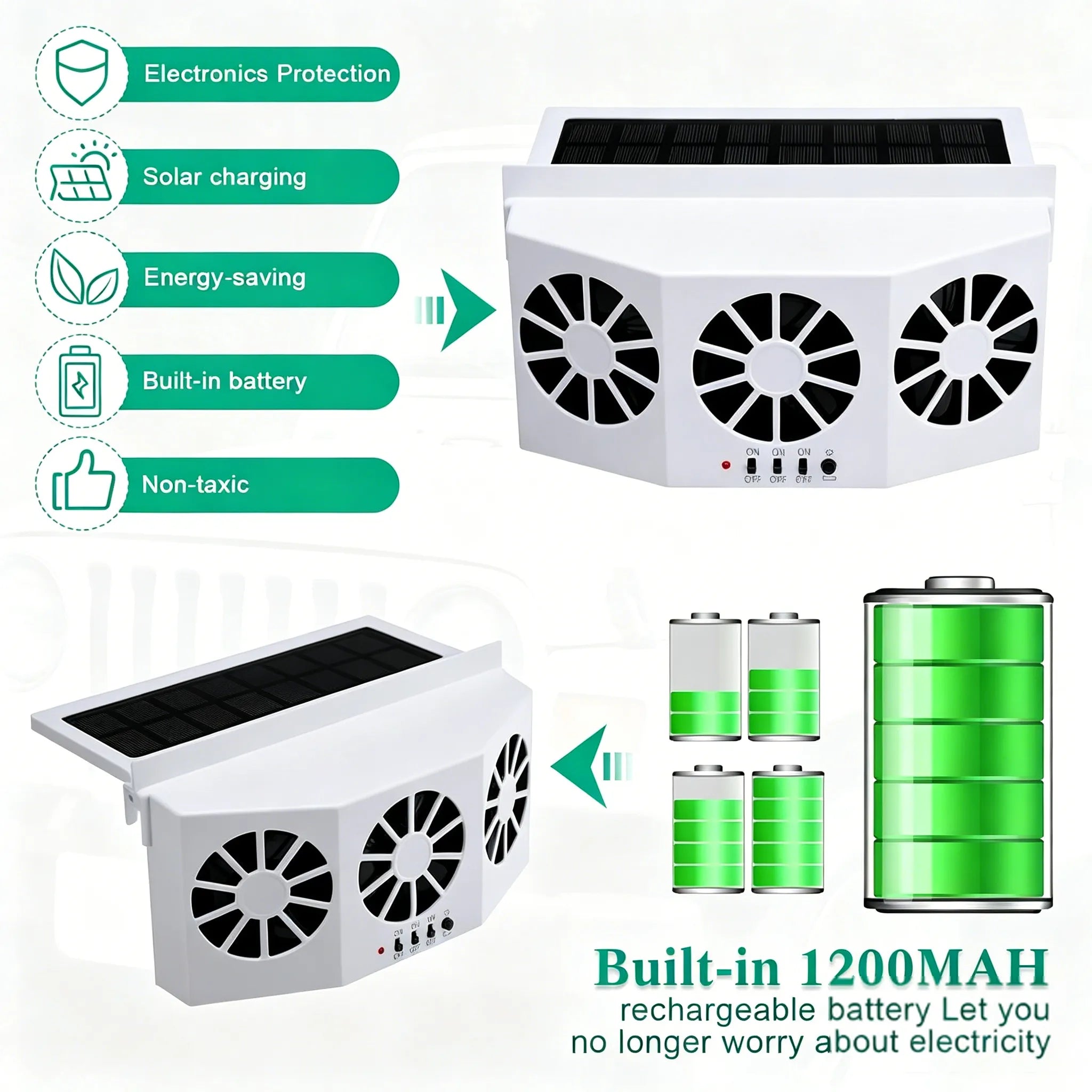 ☀️ Solar-Powered Car Ventilation Fan