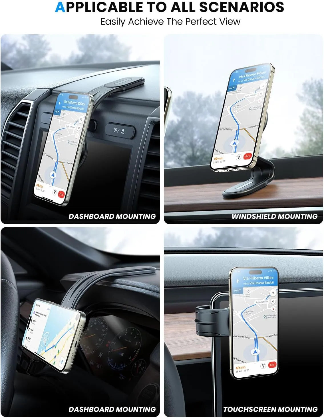 Bendable Aluminum Arm Magnetic Phone Holder for Car