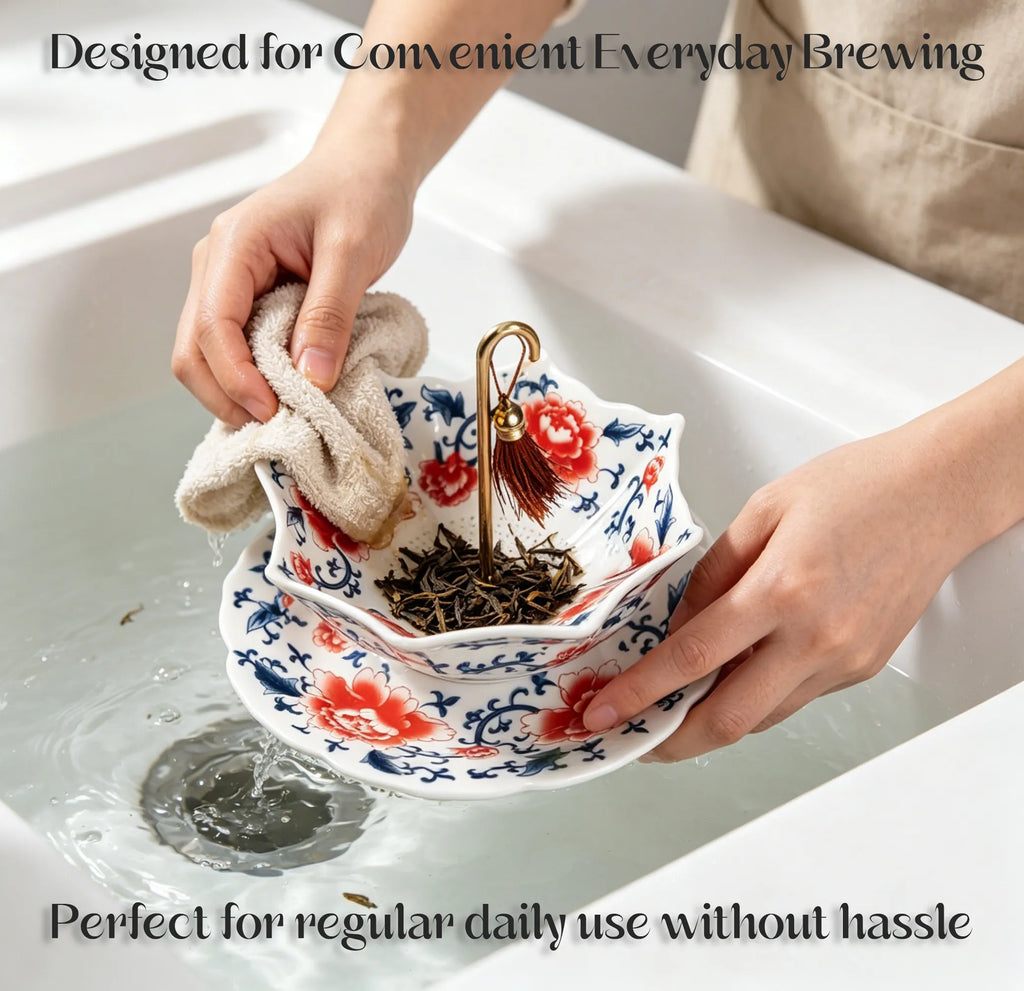 ☂️ Umbrella-Shaped Ceramic Tea Strainer – Elegant Loose Leaf Tea Filter