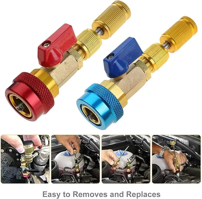 AC Valve Core Remover Installer Tool Kit | Dual Versions for Home & Automotive AC | Dual Size SAE 1/4" & 5/16" Ports