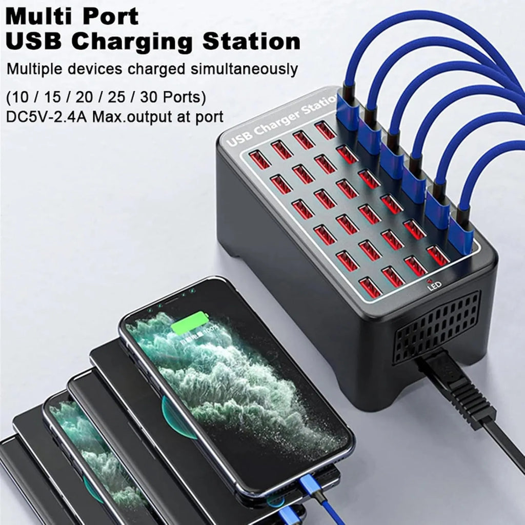 150W 30-Port Smart USB Charging Station