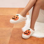Cozy Jack-O'-Lantern Plush House Slippers