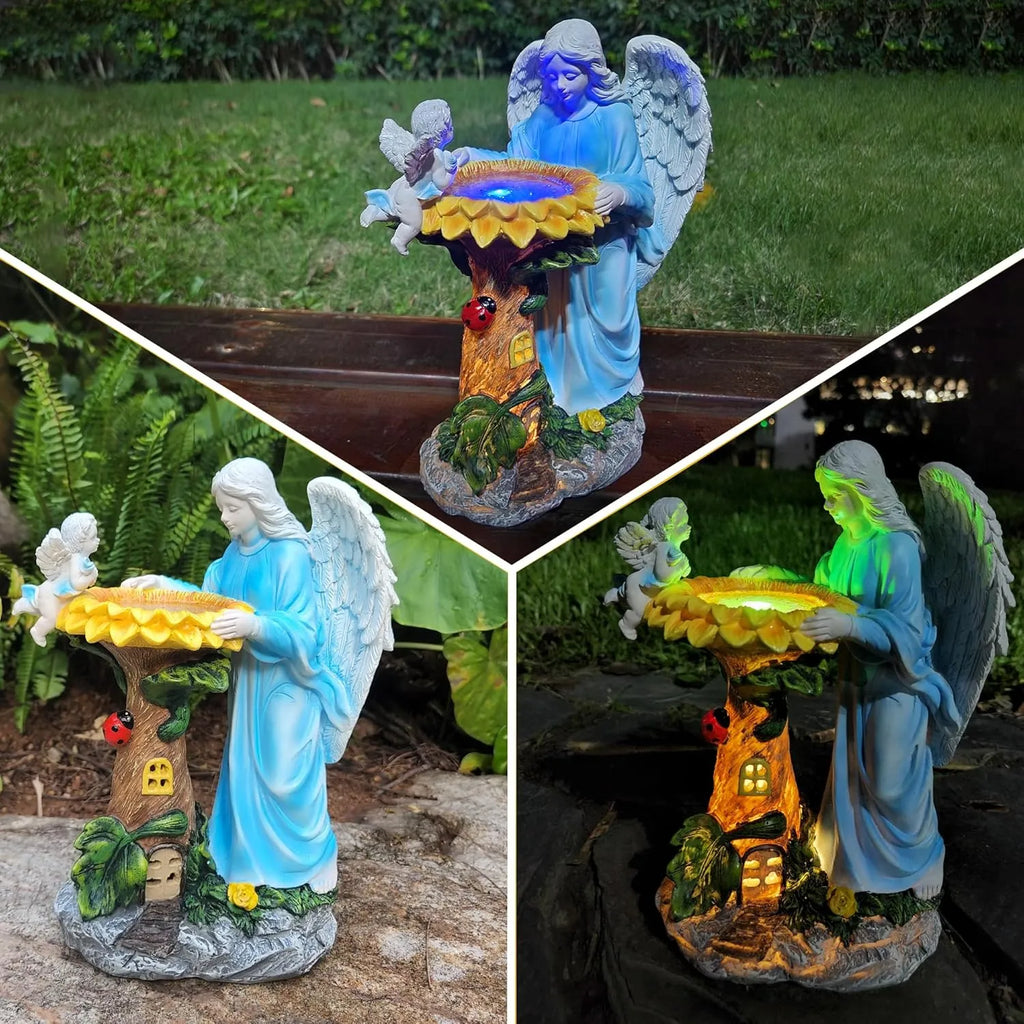 Solar Angel Garden Statue with Color-Changing Lights 👼