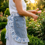 👖 Vintage Denim Ruffle Apron