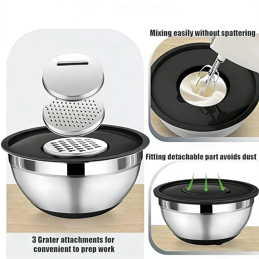 🥗 Gluten Grater with Lid and Salad Bowl Set