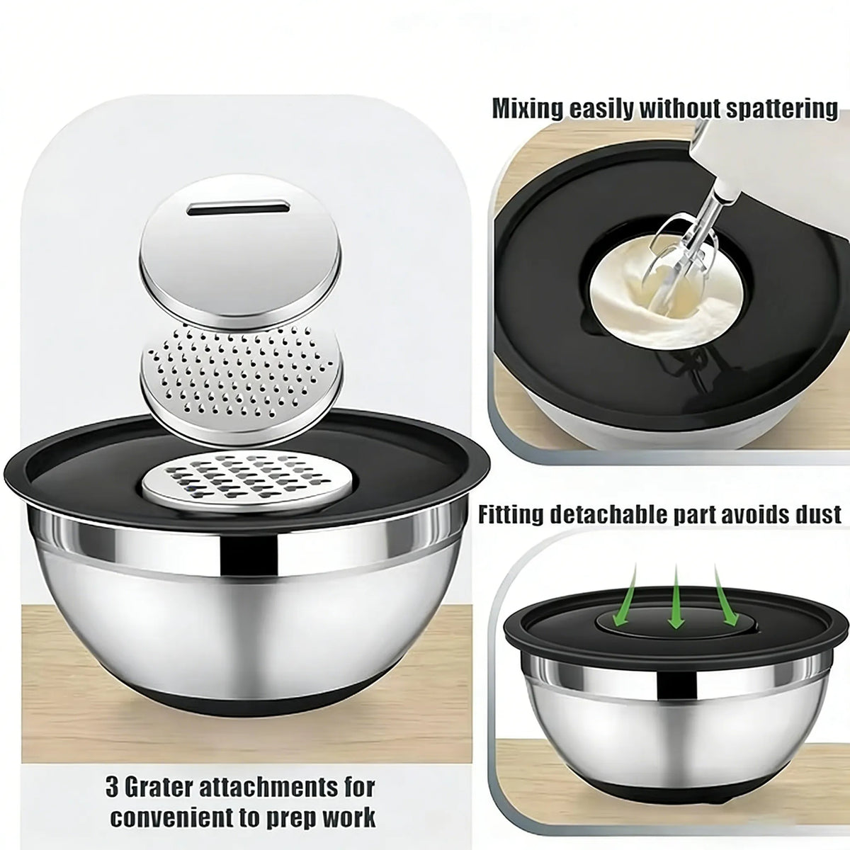 🥗 Gluten Grater with Lid and Salad Bowl Set