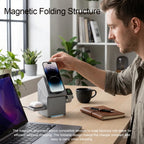 ⚡ 3-in-1 Magnetic Wireless Charging Stand with Night Light