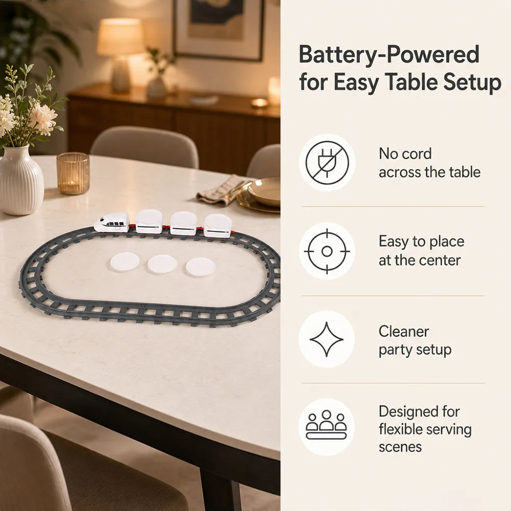 🚂 Food Train Conveyor Set for Kids & Family Parties