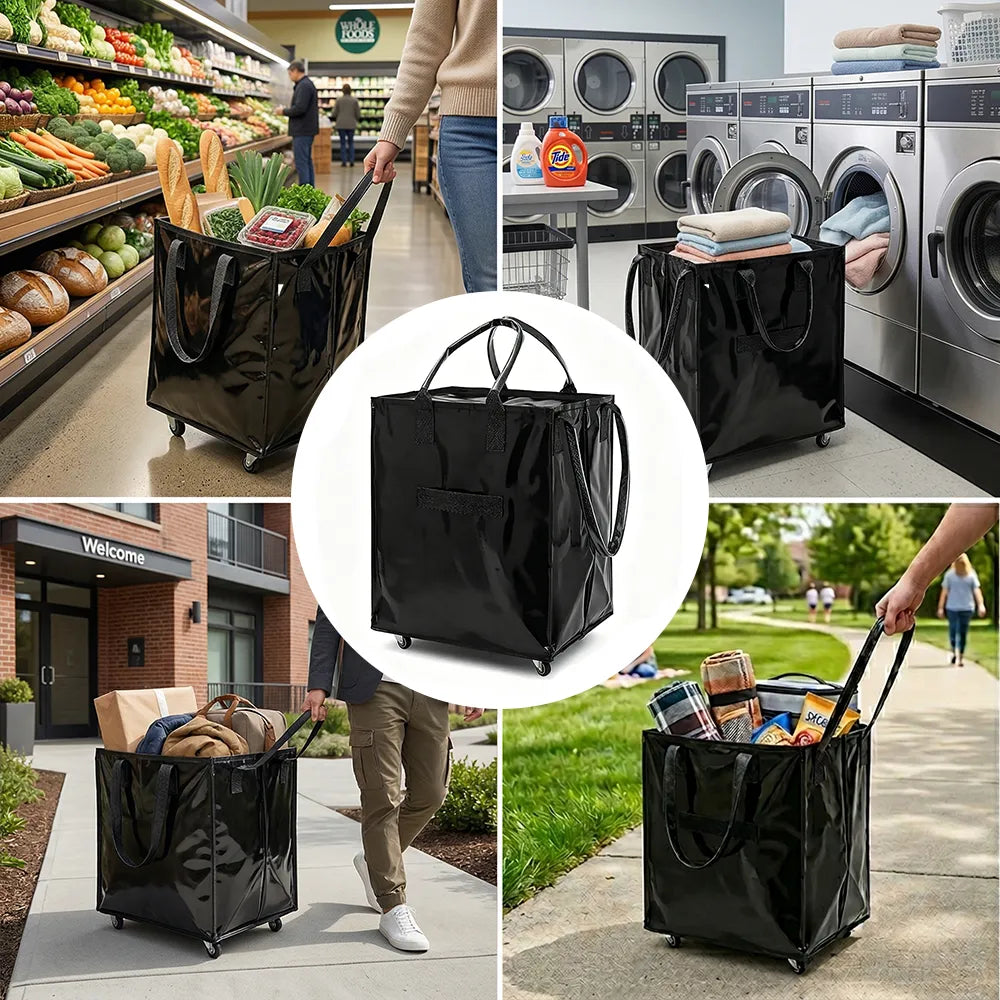 🛒 Reusable Rolling Shopping Bag – Carry More, Effort Less