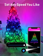 🎄 Bluetooth App-Controlled RGB Christmas Lights – Music Sync, Timer & Smart Color Effects