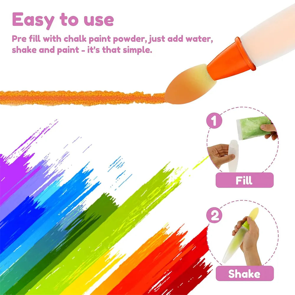 🎨 Washable Watercolor Chalk Pens Set (6 Pack)