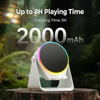 🔊 2-in-1 Wireless Induction Speaker & Adjustable Phone Stand with RGB Ambient Light