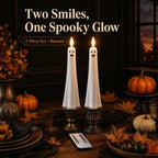 Flameless Ghost Taper Candles with Remote & Timer