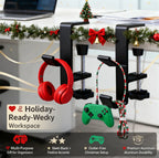 🎄Adjustable Christmas Fireplace Mantel Hooks – Heavy-Duty Stocking & Wreath Hanger Clamps for Holiday Decorations