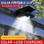 Solar-Powered Clip-On LED Security Light with Motion Sensor