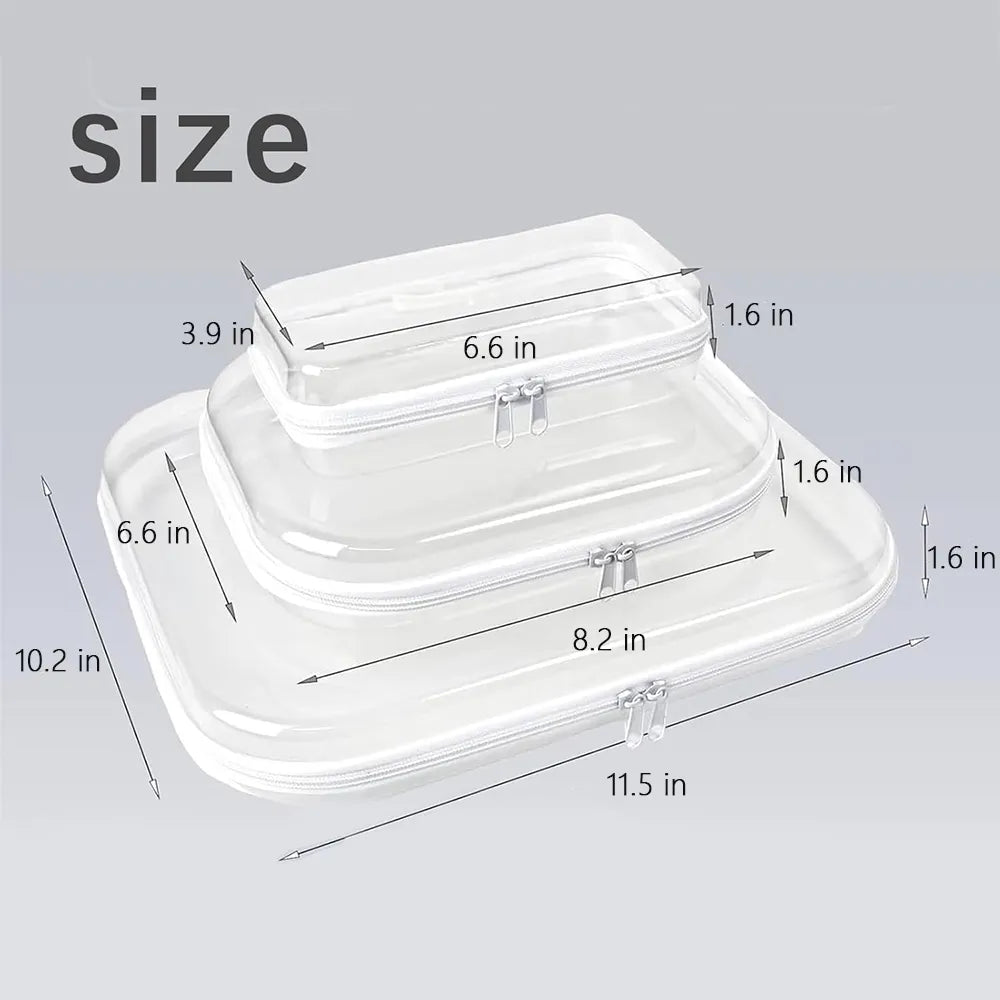 🧳 Clear Zipper Storage Organizer Set – Simple, Practical Everyday Storage