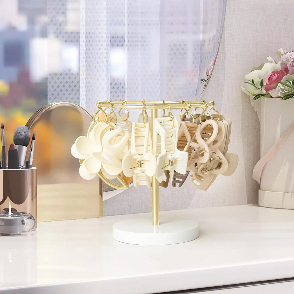 360° Rotating Claw Clip Organizer Stand