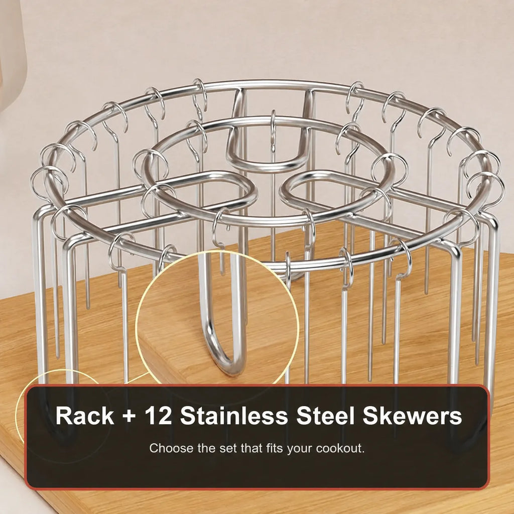 360° Even-Heat Stainless Steel Skewer Rack