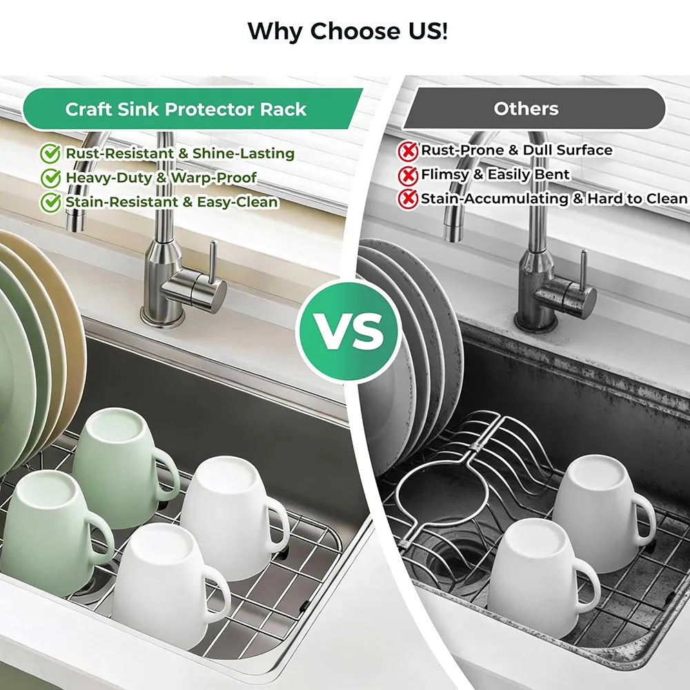 🍽️ Stainless Steel Kitchen Sink Bottom Drain Rack