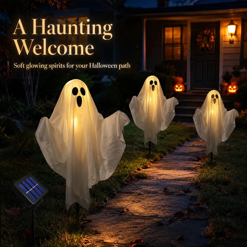 Solar-Powered Floating Ghost Pathway Lights