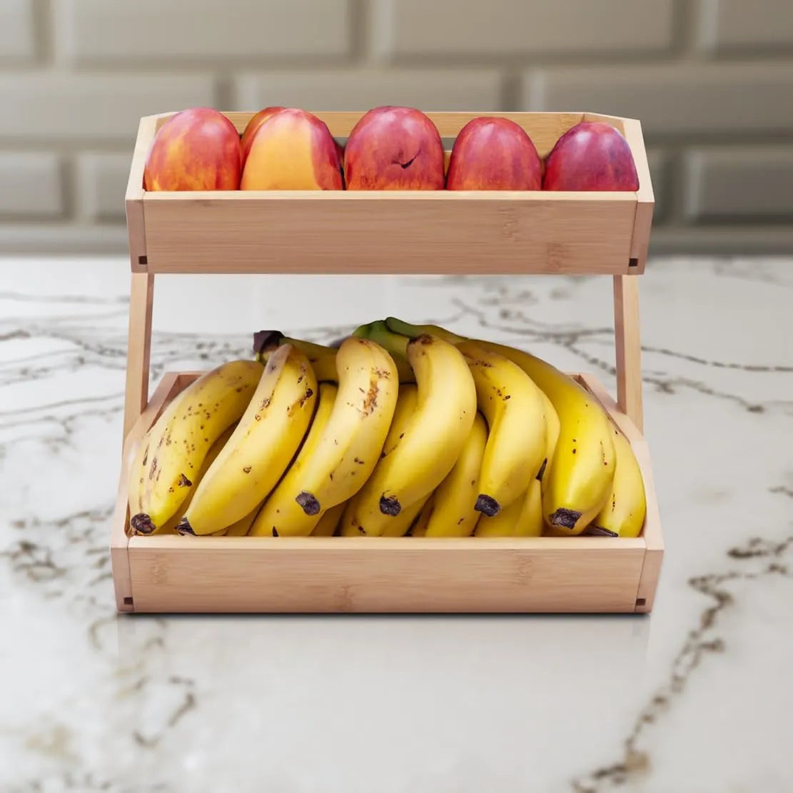 2-Tier Bamboo Countertop Organizer