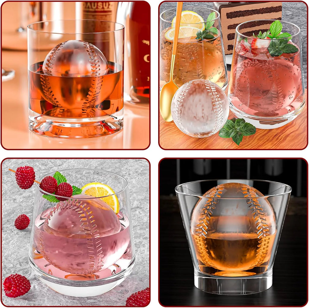 Baseball Ice Ball Mold – 6-Cavity Silicone Tray