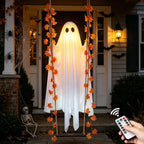 Light-Up Swinging Ghost with Maple Leaves & Remote-Controlled LED