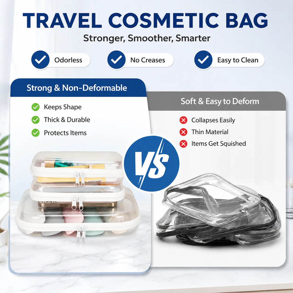Clear Hard-Shell Zip Organizer Set