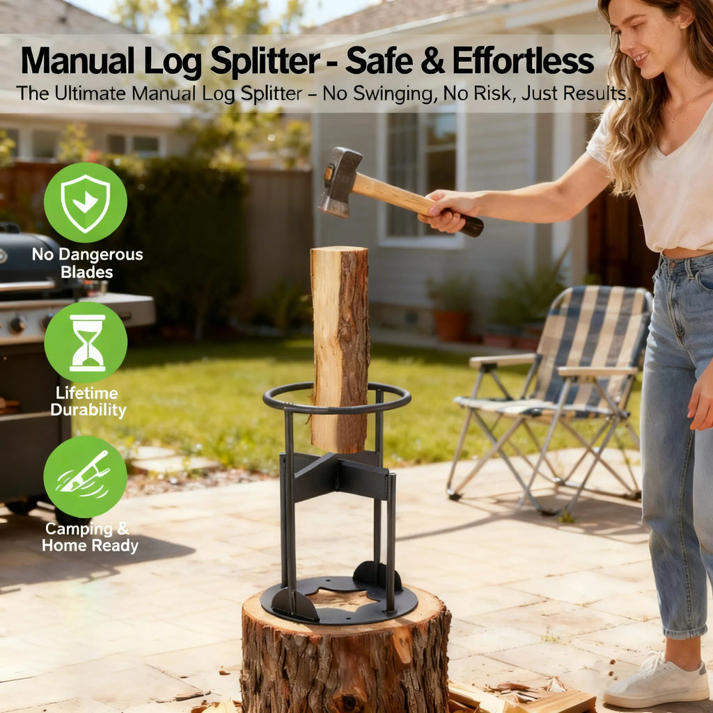 Manual Log Splitter - Safe & Effortless Firewood Splitting