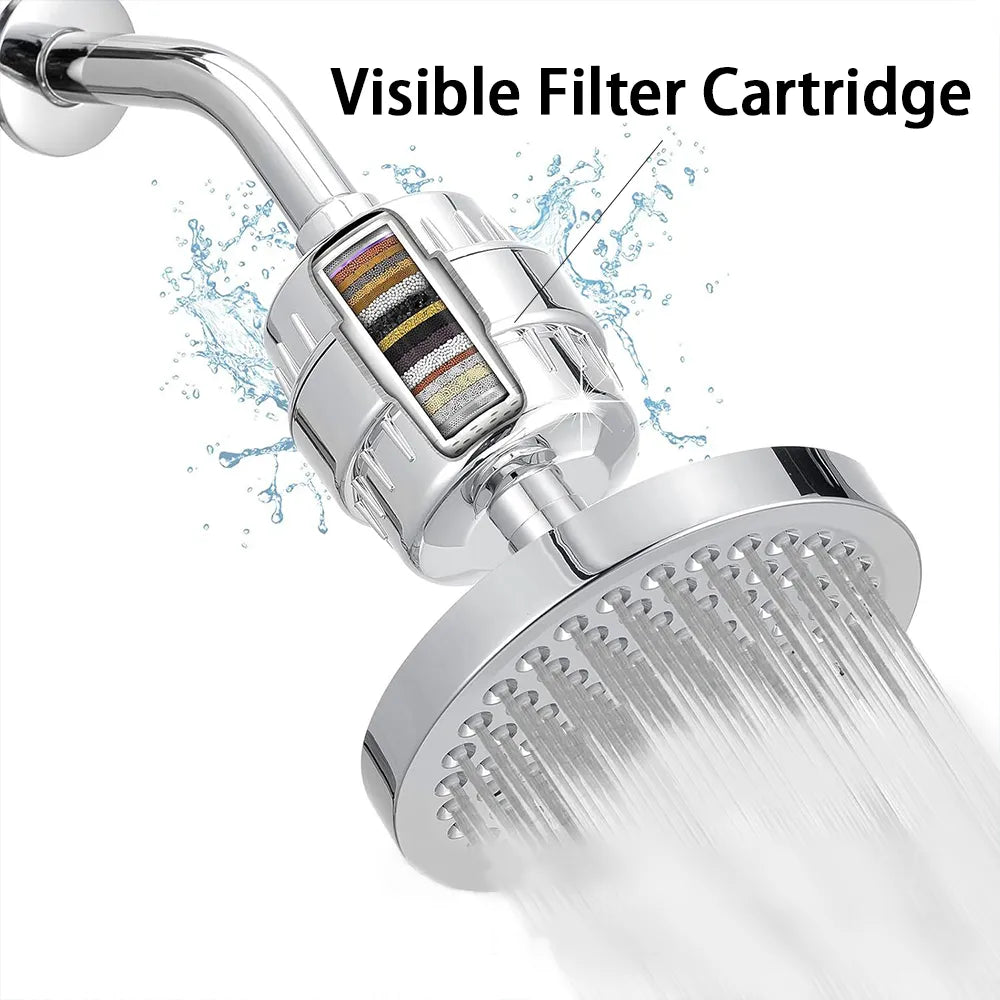 🚿 Premium 6" Rain Shower Filter Head Set
