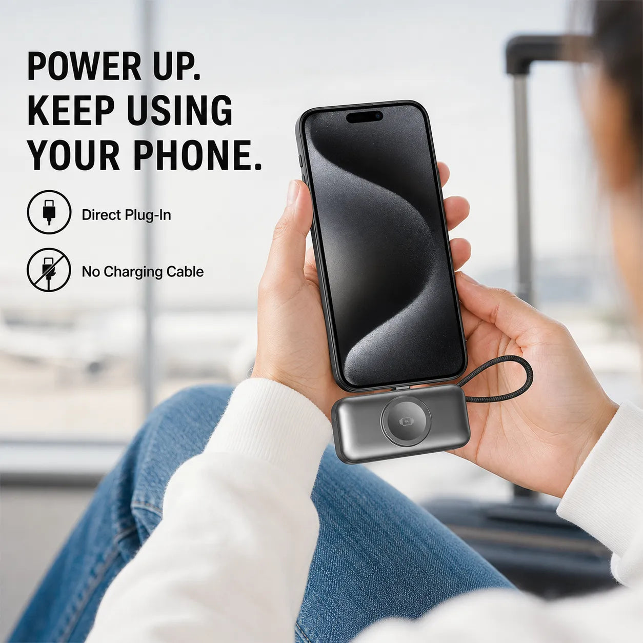 3-in-1 5000mAh Portable Charger for Phone, Watch & Earbuds