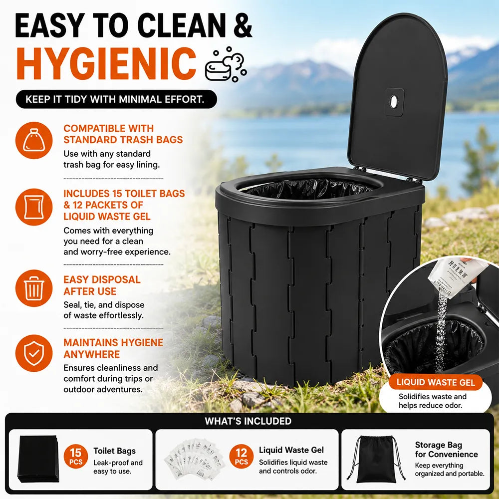 🚽 Portable Folding Camping Toilet – Comfortable & Convenient for Travel