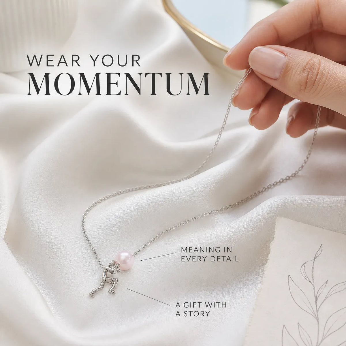 Keep Going Pearl Pendant Necklace