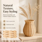 🌾Elegant Wicker Style Decorative Vase – Rustic Flower Display for Modern Home Décor