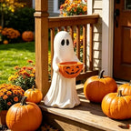 Spooky Welcome Ghost Pumpkin Treat & Planter Bowl