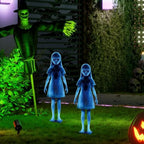 2-Piece Creepy Ghost Girl Garden Stakes for Halloween - Flat, Single-Sided Print