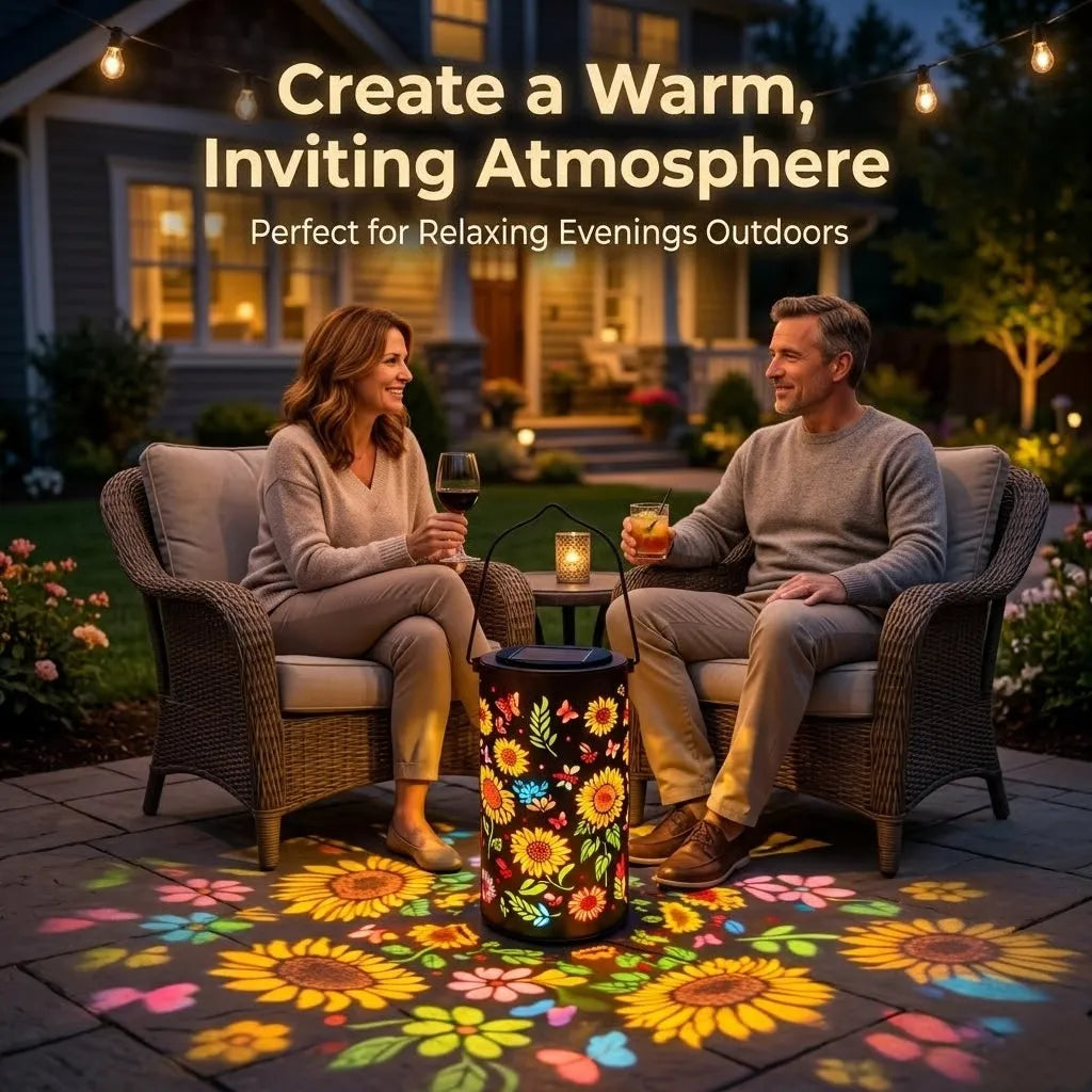 Solar Lanterns with Projection – Sunflower & Butterfly Ground Art Lights🌼✨