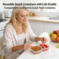 🥨 Double Compartment  Snack Containers with Lids