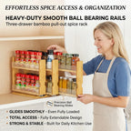🌿 Bamboo Pull-Out Spice Rack